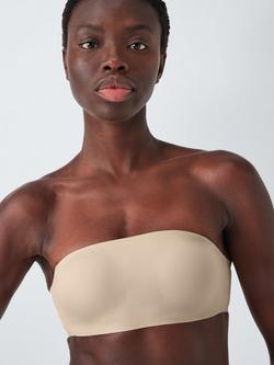 John Lewis Amara Bonded Bandeau Bra, Black, Almond