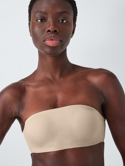 John Lewis Amara Bonded Bandeau Bra, Black, Almond