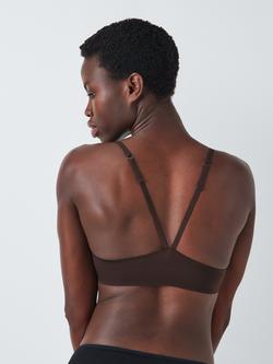 John Lewis Amara Bonded Crop Top Bra, Black - view 2, Chocolate