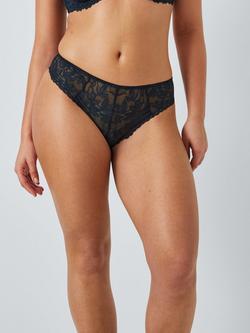 John Lewis Giselle Lace Knickers, Ink Navy