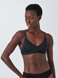 John Lewis Amara Bonded Crop Top Bra, Black, Black