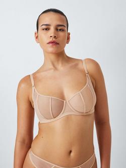 John Lewis Nicolette Mesh Balcony Bra, Caramel - view 2, Caramel