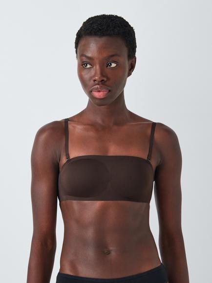 John Lewis Amara Bonded Bandeau Bra, Black, Chocolate