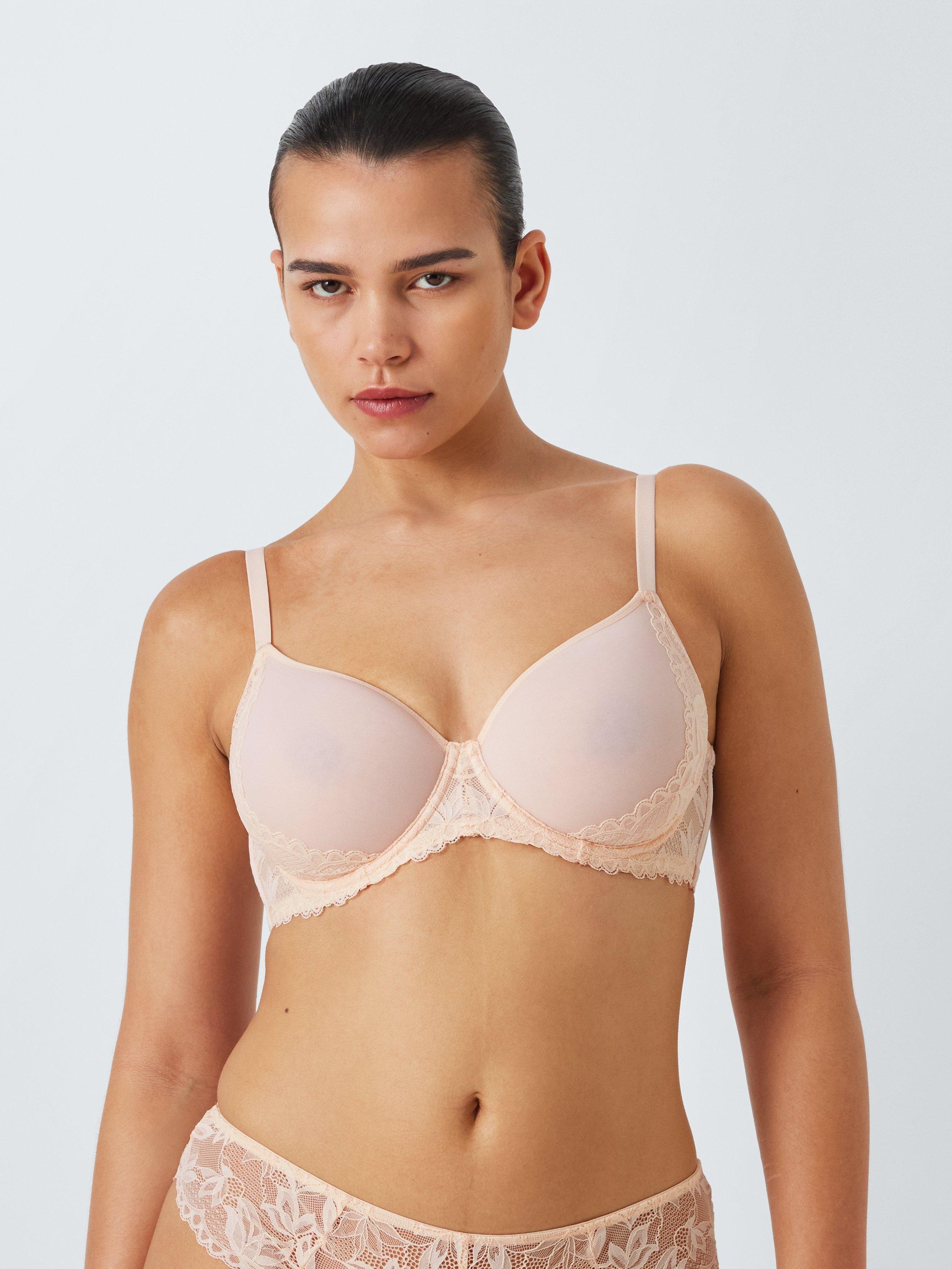 Product image 1 of 5, which shows John Lewis Giselle Lace Spacer Bra, Light Pink, 32C