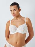 John Lewis Giselle Non-Padded Leaf Lace Balcony Bra, White