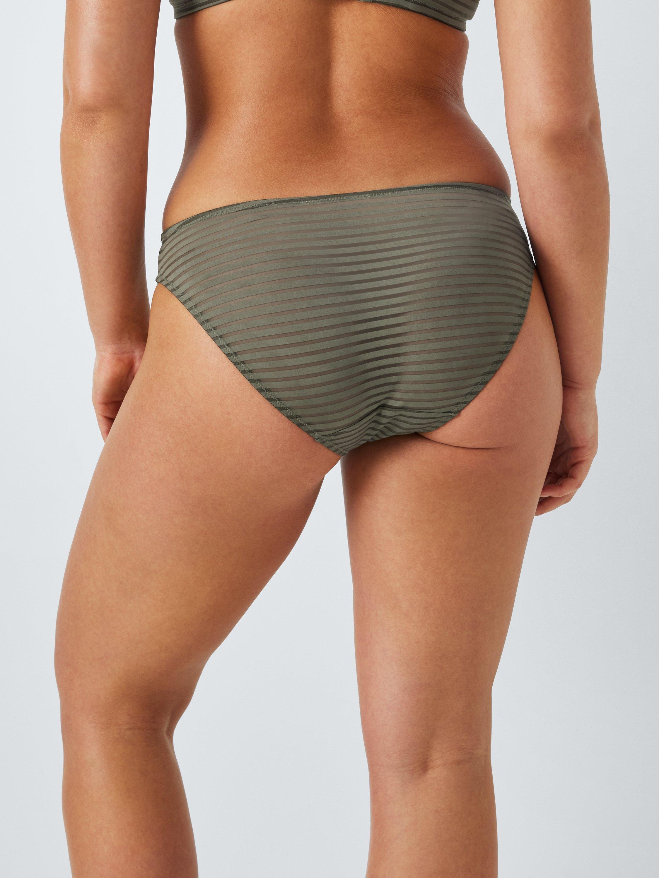 Product image 8 of 10, which shows John Lewis Rosie Stripe Bikini Knickers, Green, 8