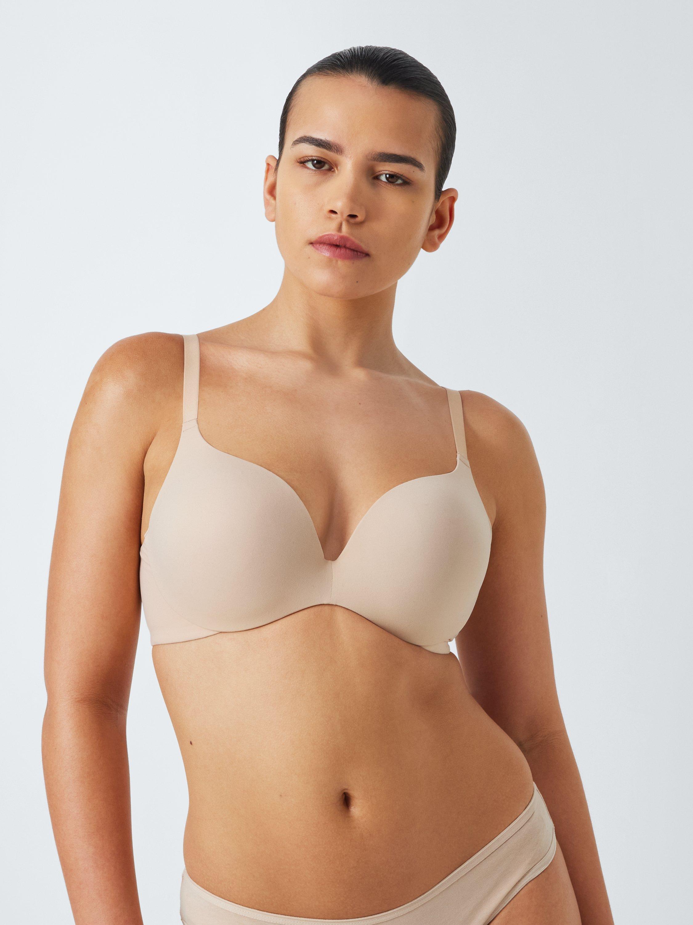 Product image 1 of 5, which shows John Lewis Yvette Smooth T-Shirt Bra, Almond, 28A