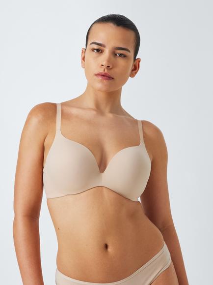 John Lewis Yvette Wired Push-Up T-Shirt Bra, Almond