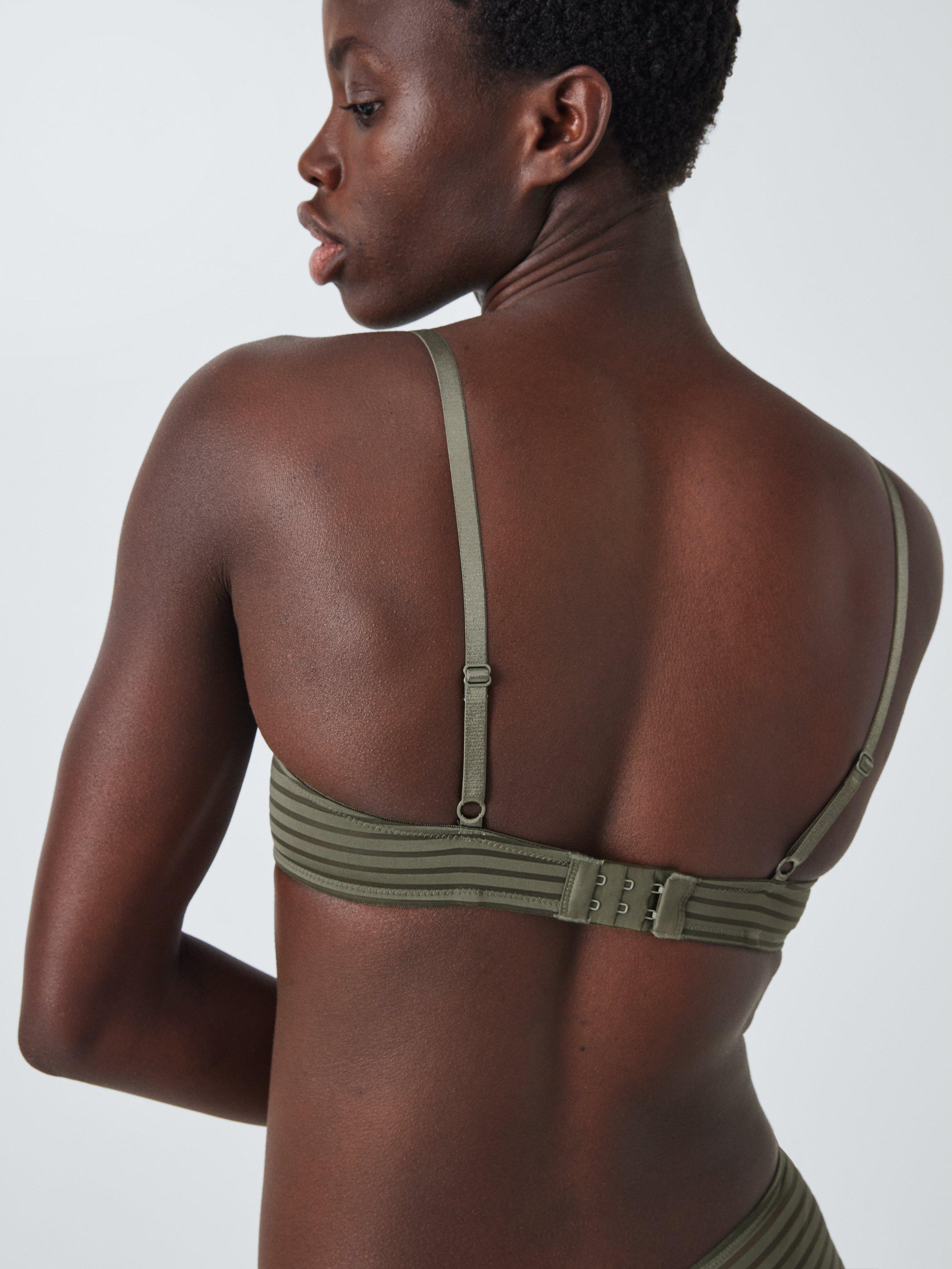 Product image 10 of 10, which shows John Lewis Rosie Stripe T-Shirt Bra, Green, 30E