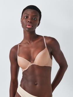 John Lewis Romy Front-Fastening Bra, Black, Caramel