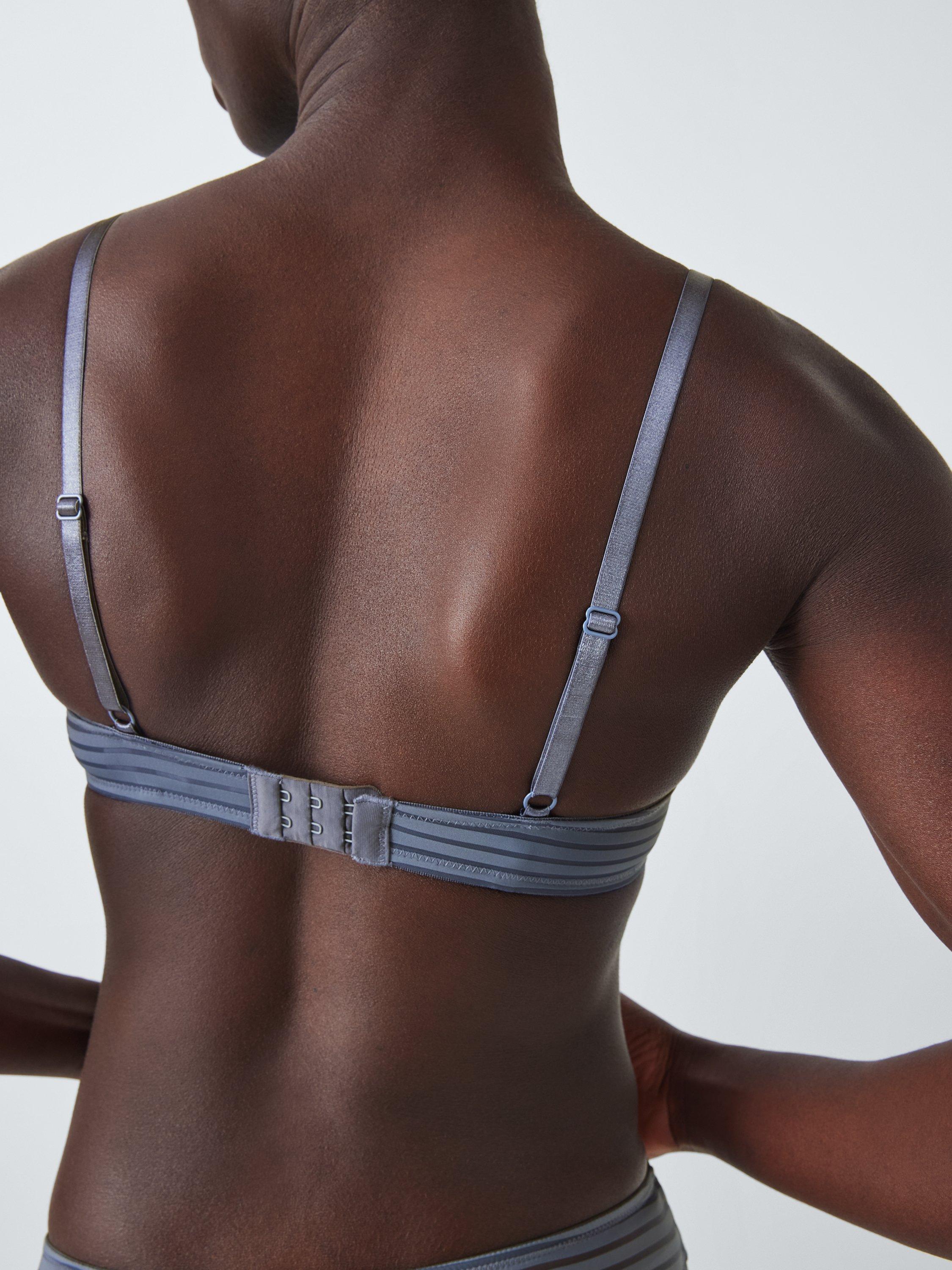 Product image 10 of 10, which shows John Lewis Rosie Stripe T-Shirt Bra, Blue, 30C