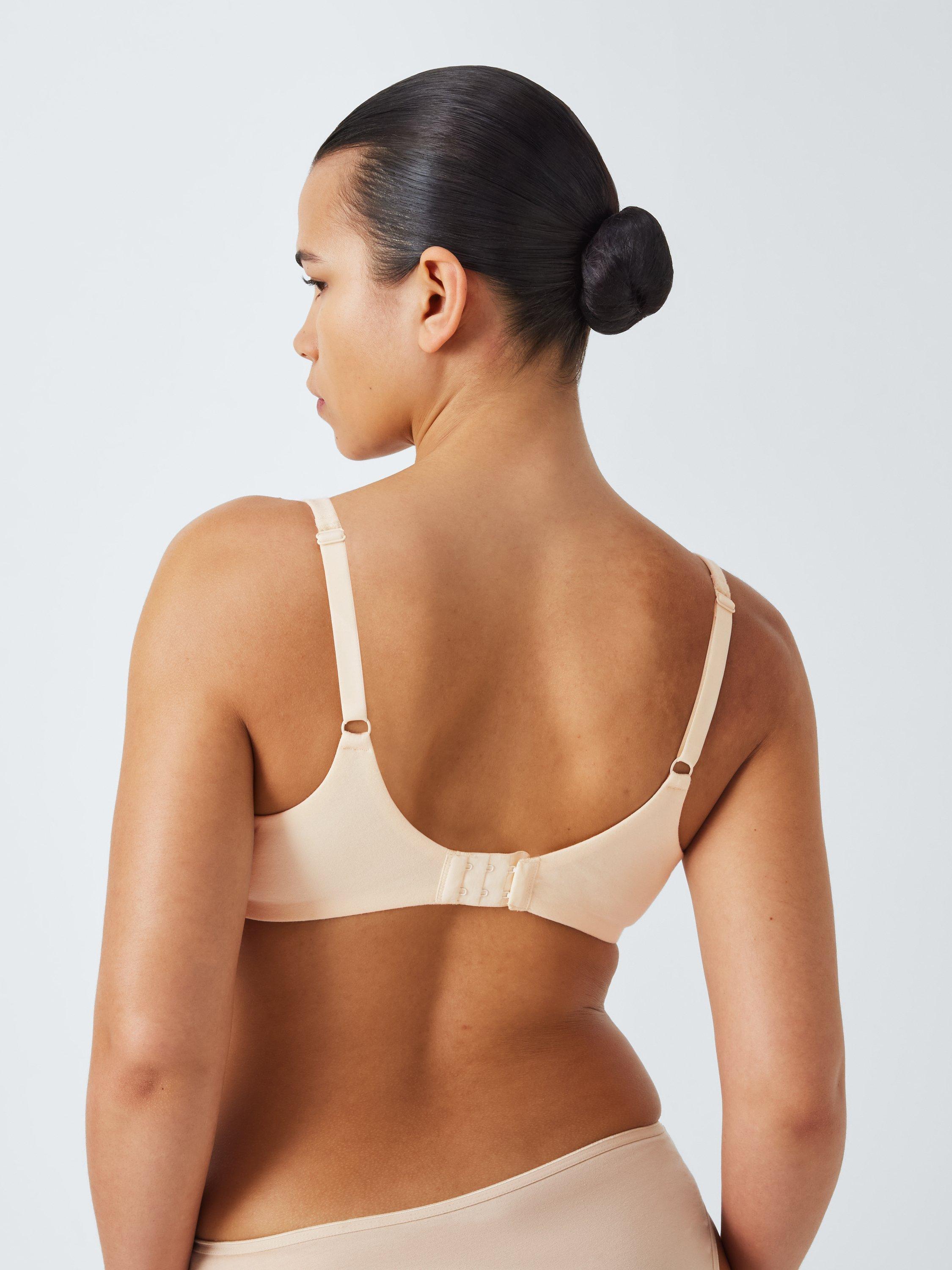 Product image 2 of 5, which shows John Lewis Elodie Underwired T-Shirt Bra, Cream Pink, 30B
