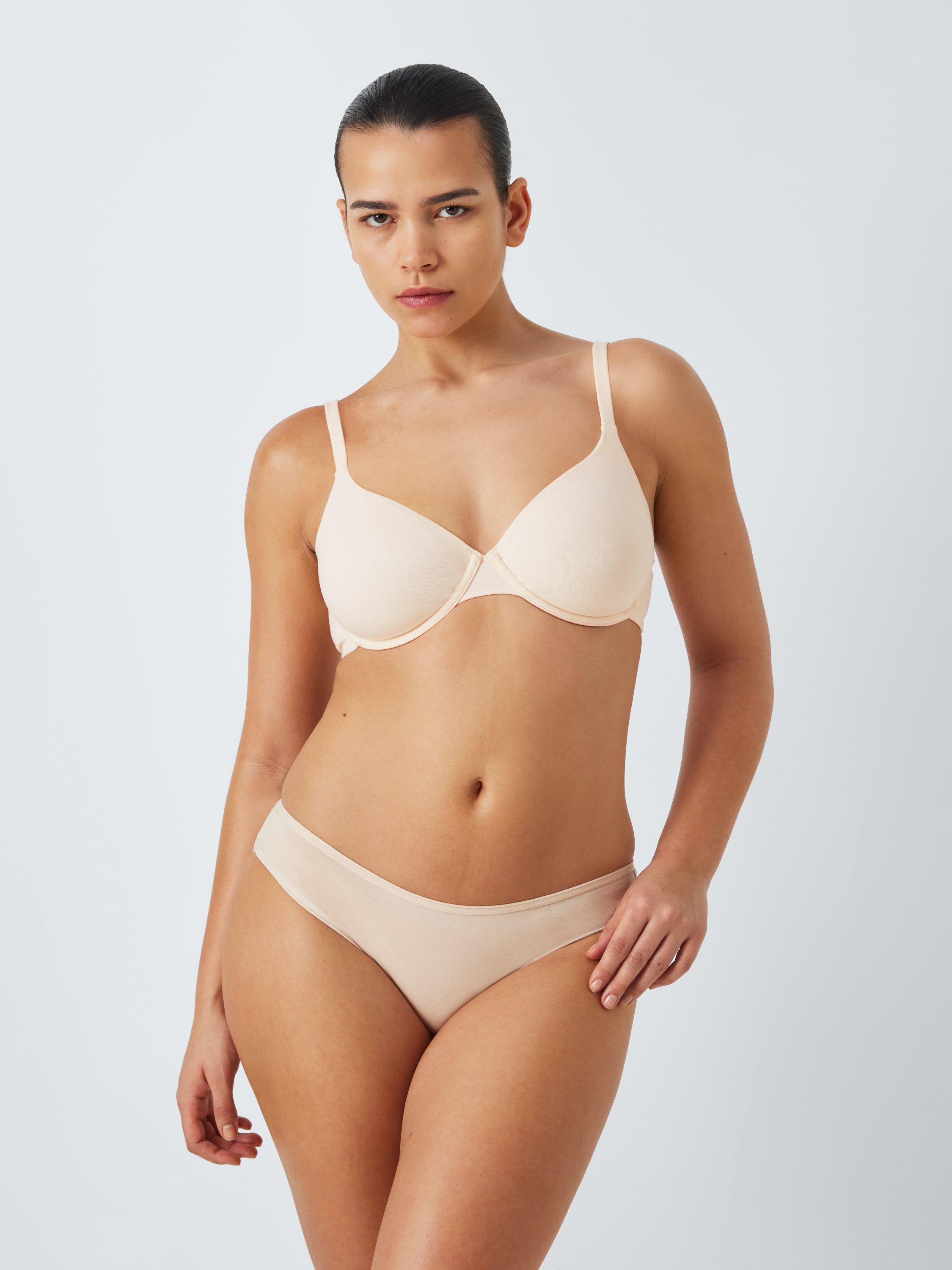 Product image 3 of 5, which shows John Lewis Elodie Underwired T-Shirt Bra, Cream Pink, 30B