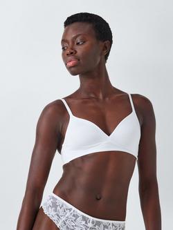 John Lewis Ella Non-Padded Bra, Light Pink, White