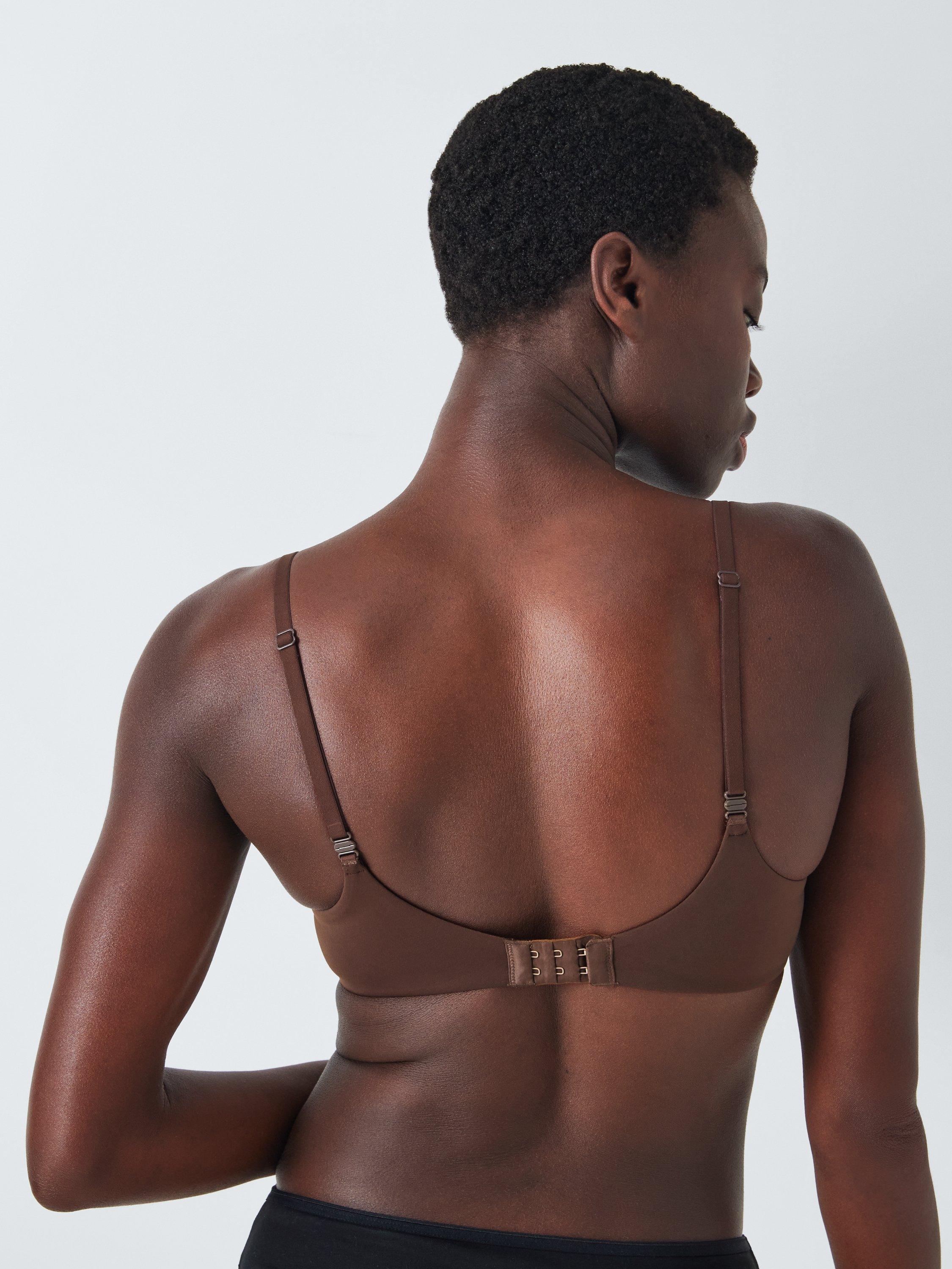 Product image 2 of 6, which shows John Lewis Yvette Smooth T-Shirt Bra, Chocolate, 28A