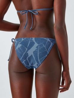John Lewis Palms Side Tie Bikini Bottoms, Blue - view 2, Blue
