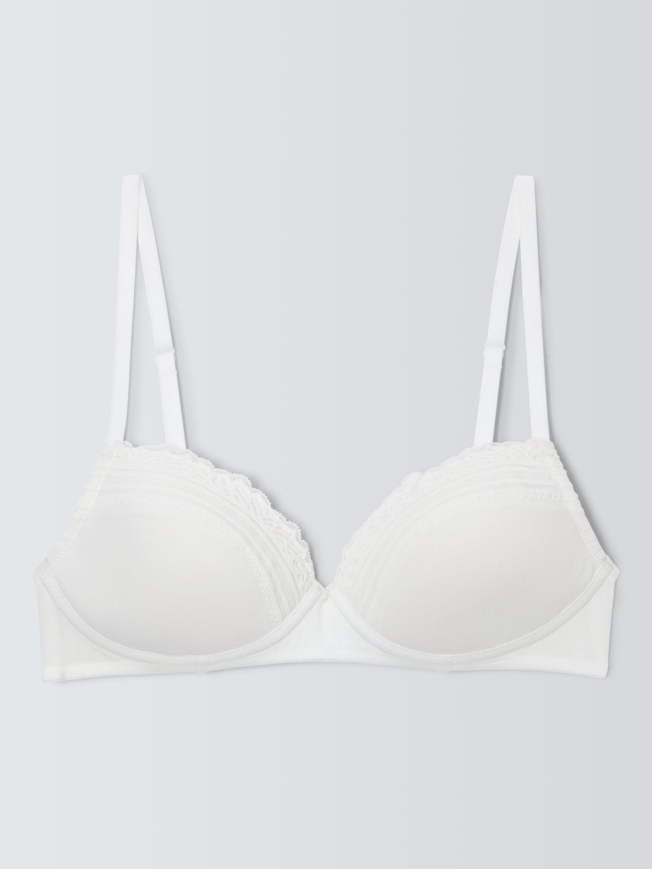 Product image 4 of 5, which shows John Lewis Isla Padded Non-Wired T-Shirt Bra, White, 28A