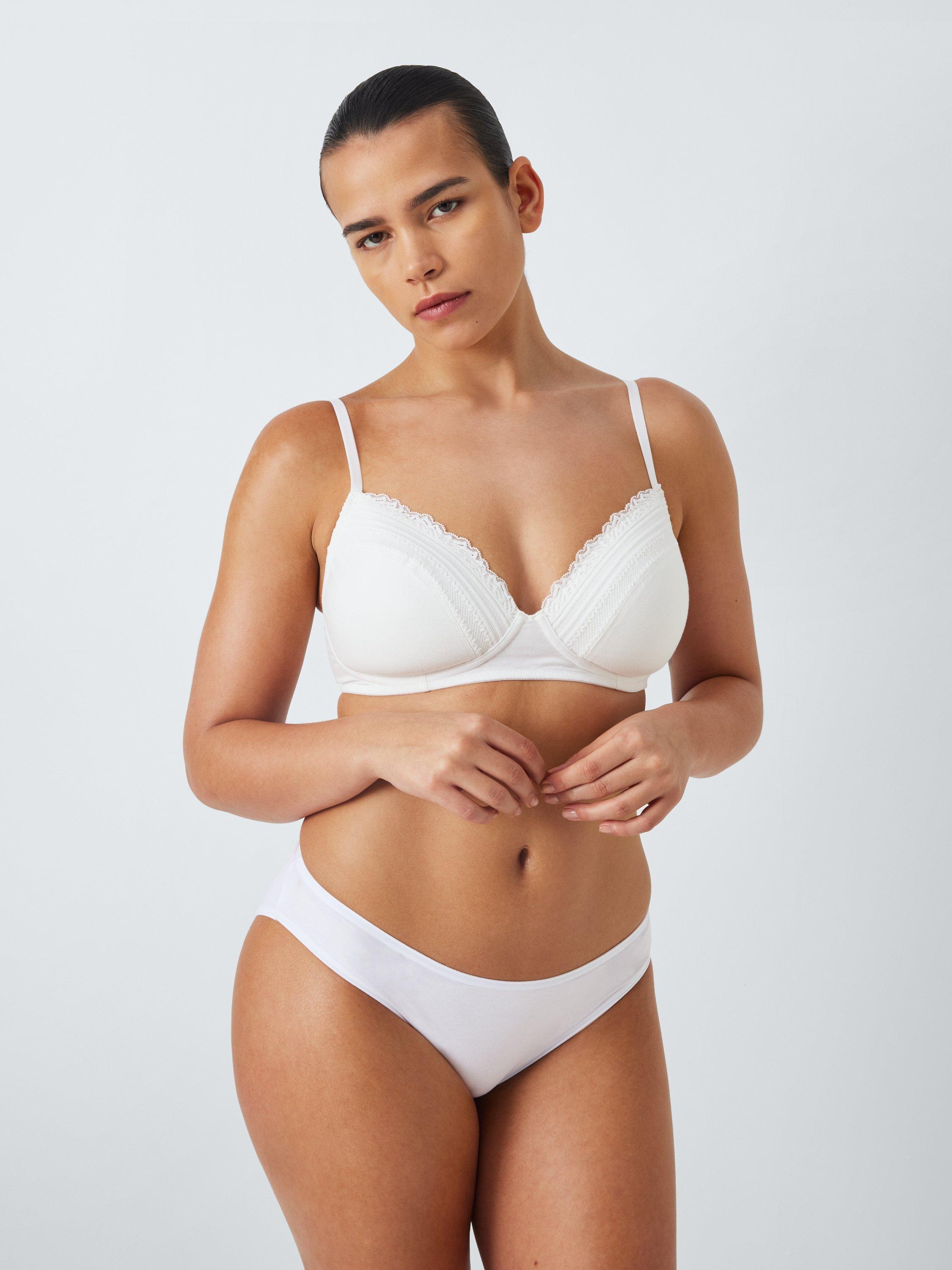 Product image 3 of 5, which shows John Lewis Isla Padded Non-Wired T-Shirt Bra, White, 28A
