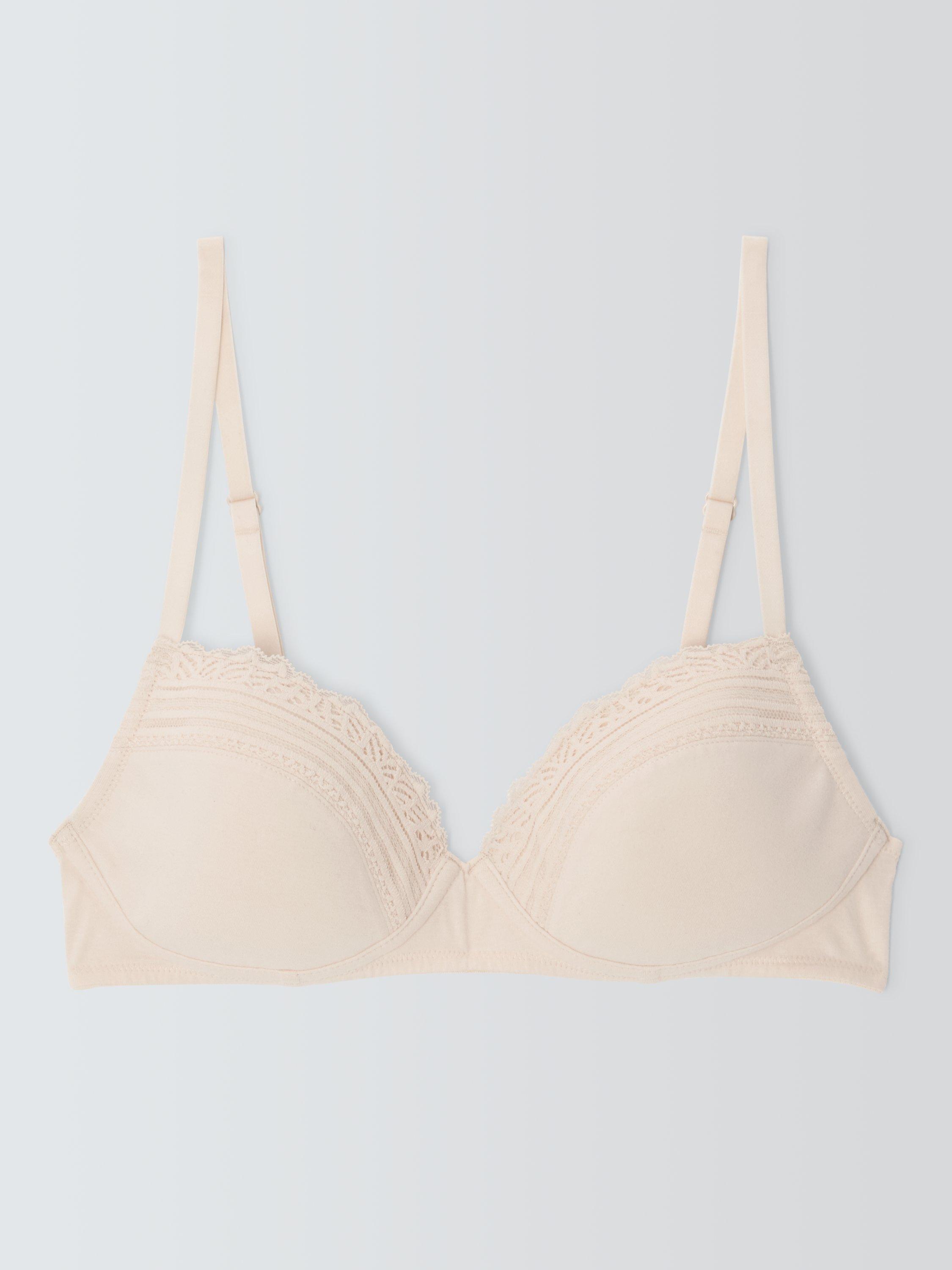Product image 4 of 6, which shows John Lewis Isla Padded Non-Wired T-Shirt Bra, Cream, 28A