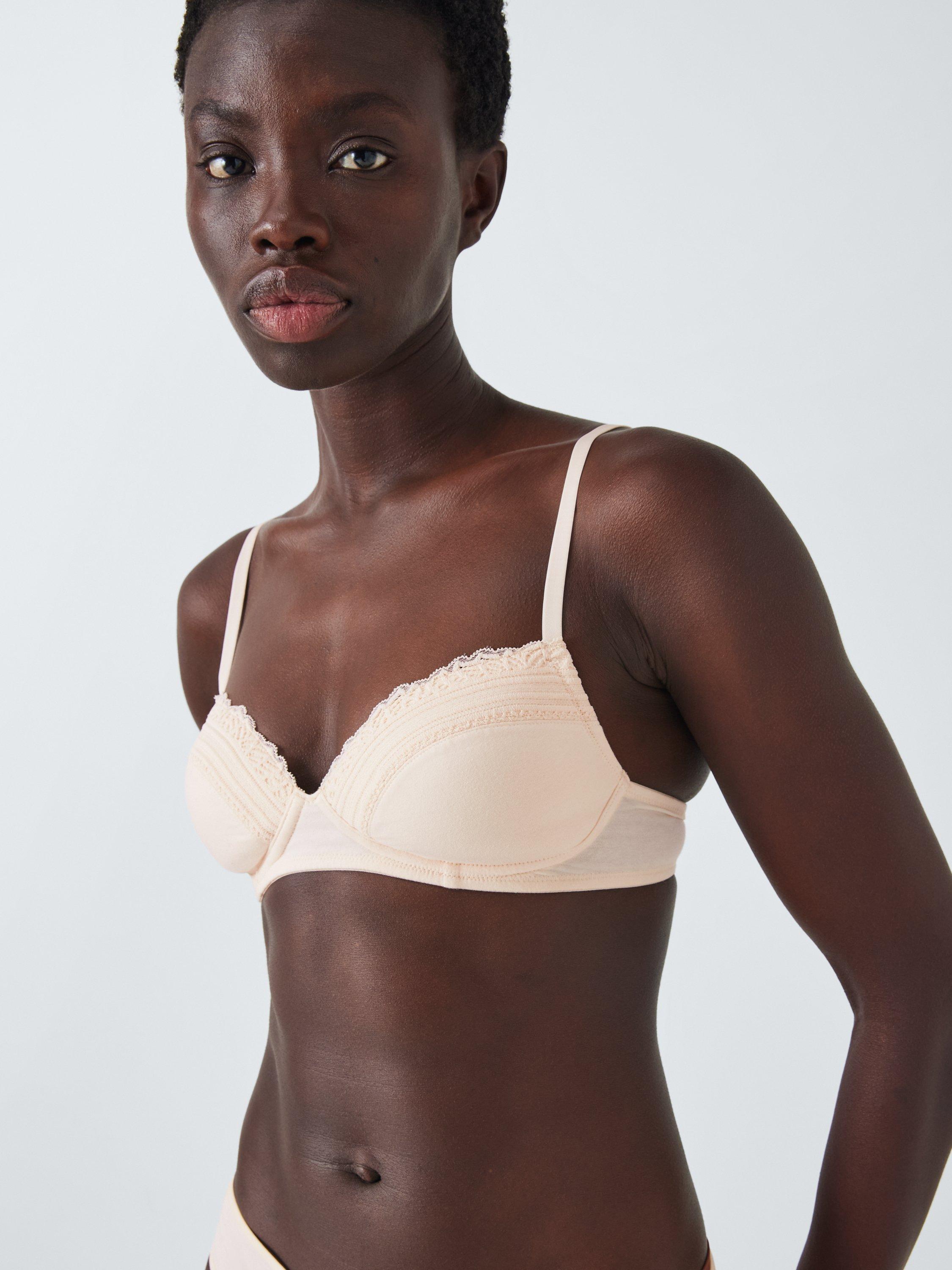 Product image 6 of 6, which shows John Lewis Isla Padded Non-Wired T-Shirt Bra, Cream, 28A