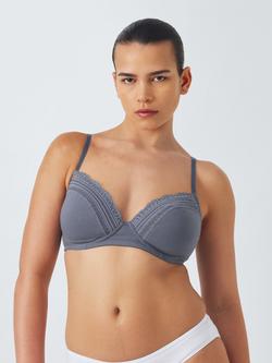 John Lewis Isla Padded Non-Wired T-Shirt Bra, Indigo