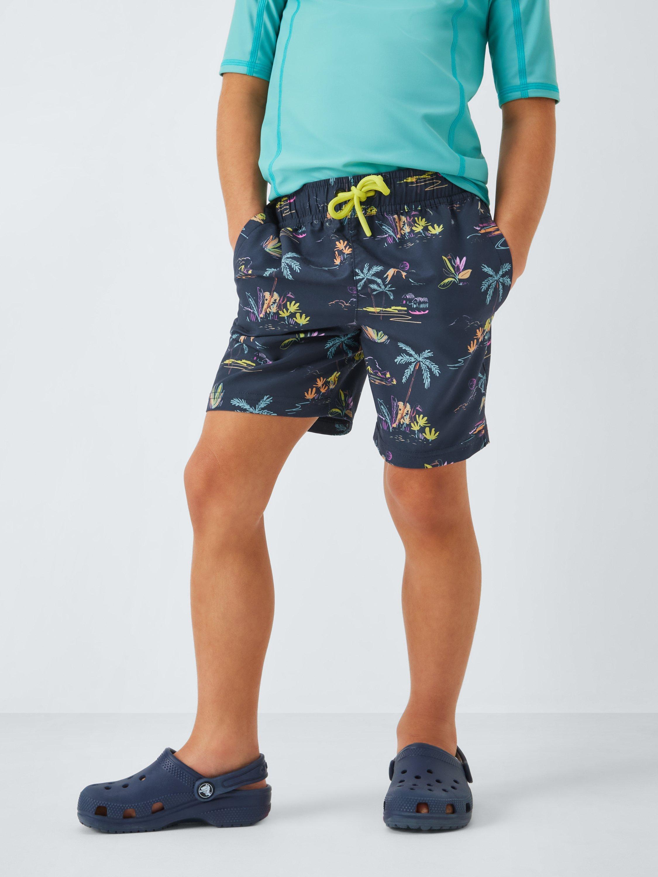 Product image 1 of 8, which shows John Lewis Kids' Desert Swim Shorts, Multi, 2 years