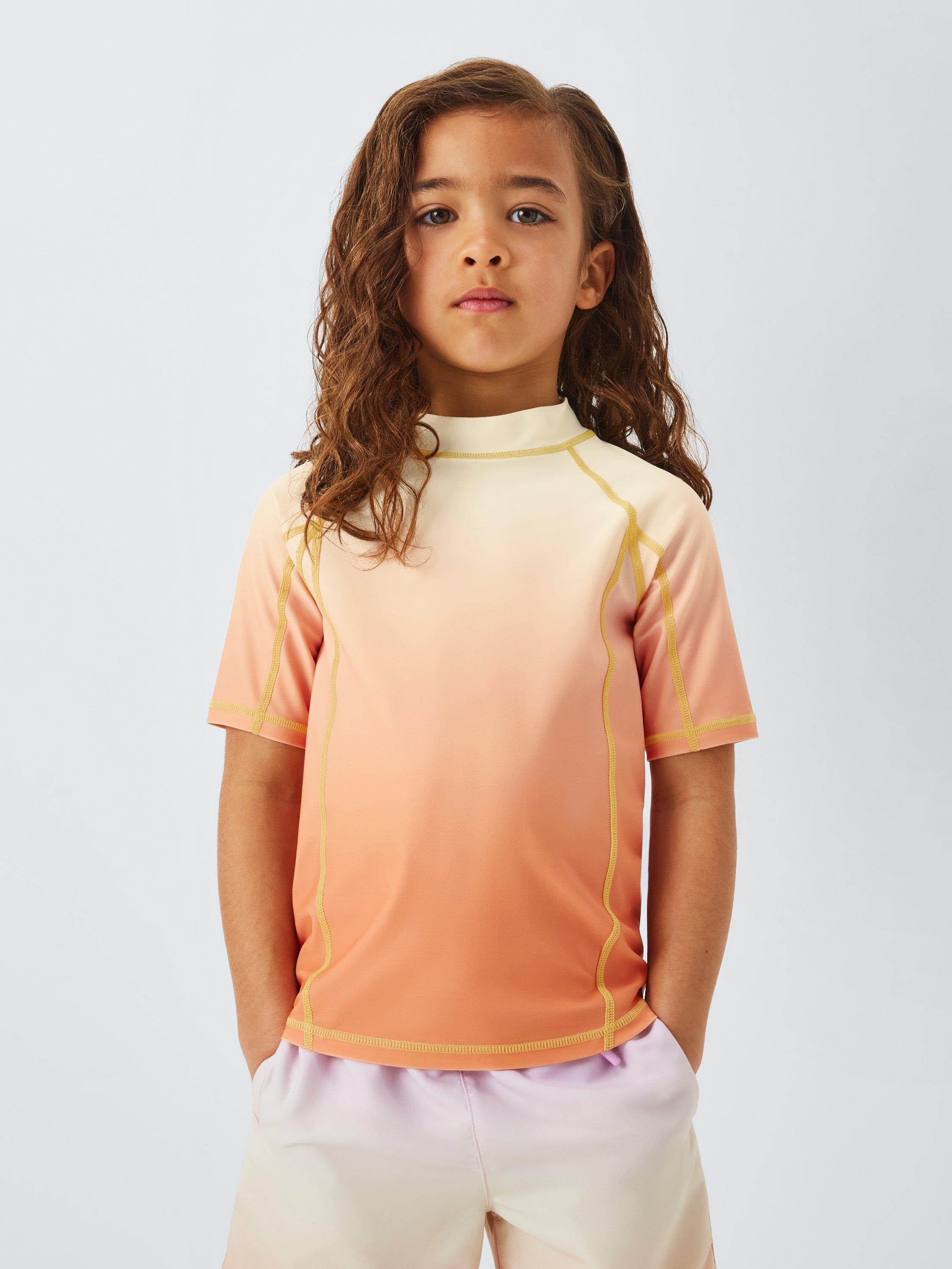 Product image 2 of 7, which shows John Lewis Kids' Ombre Rash Vest, Orange, 2 years