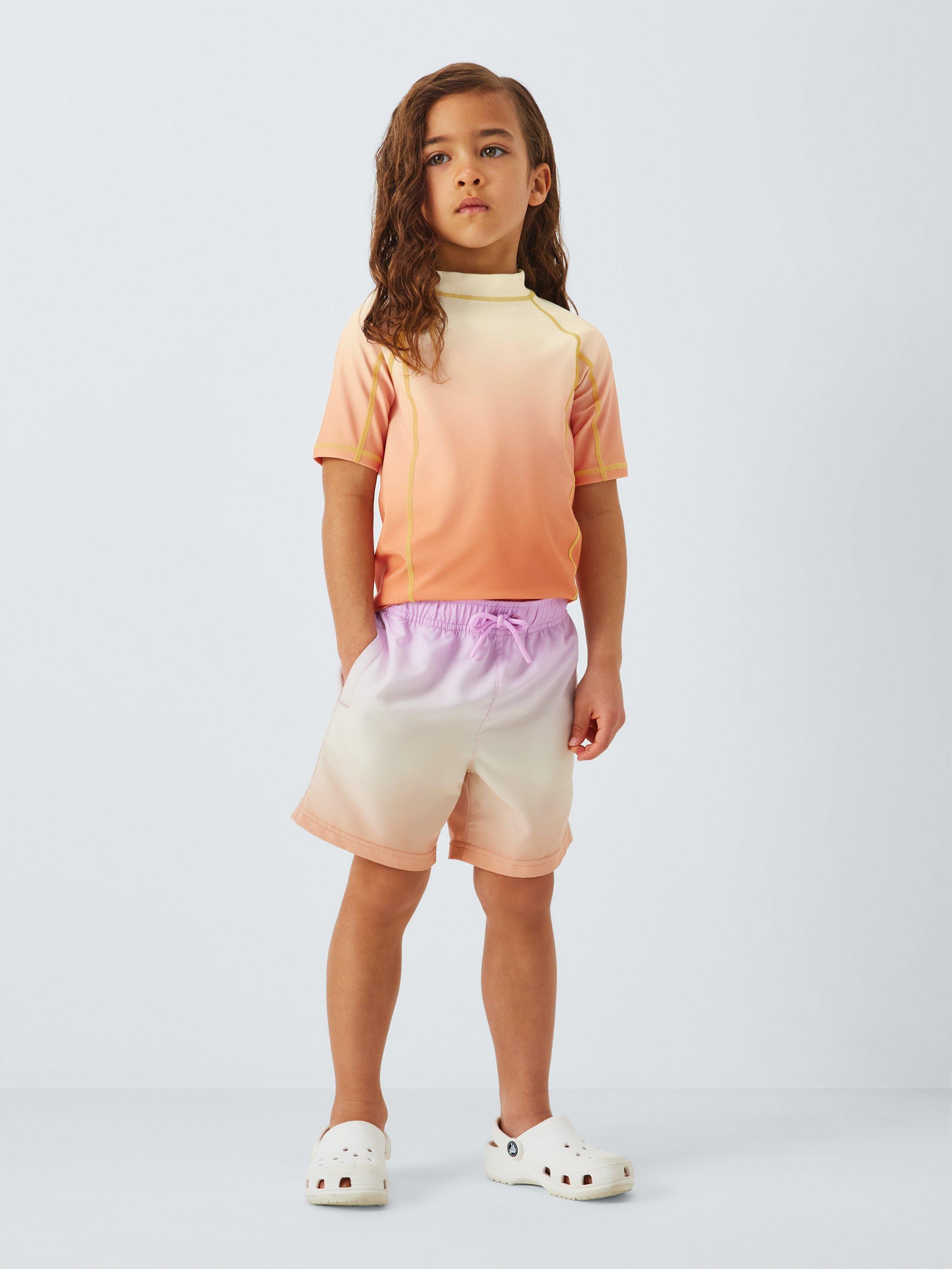 Product image 1 of 7, which shows John Lewis Kids' Ombre Rash Vest, Orange, 2 years