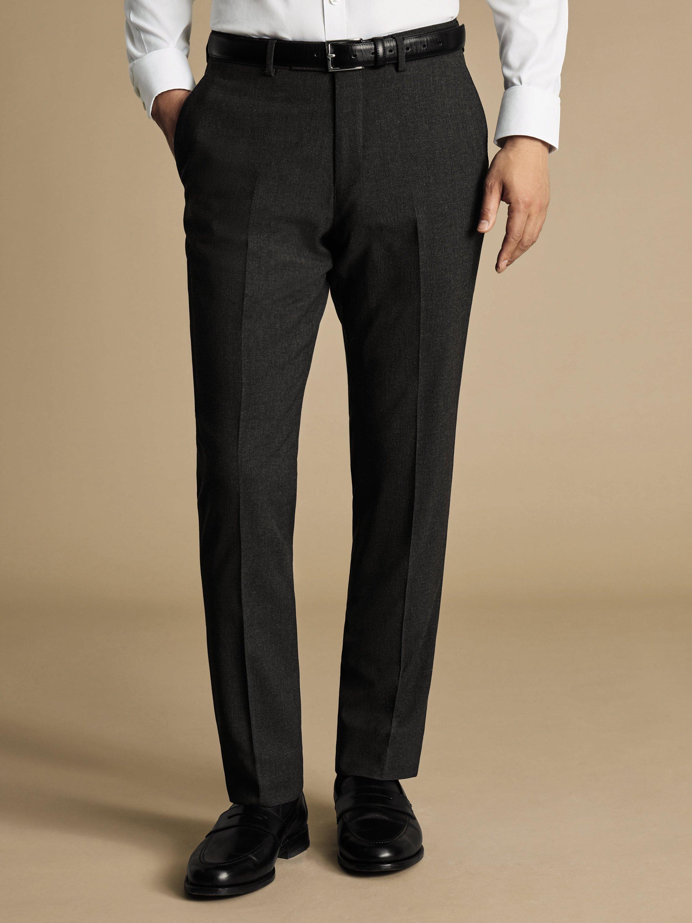 Product image 2 of 4, which shows Charles Tyrwhitt Ultimate Wool Performance Suit Trousers, Charcoal Grey, 36S