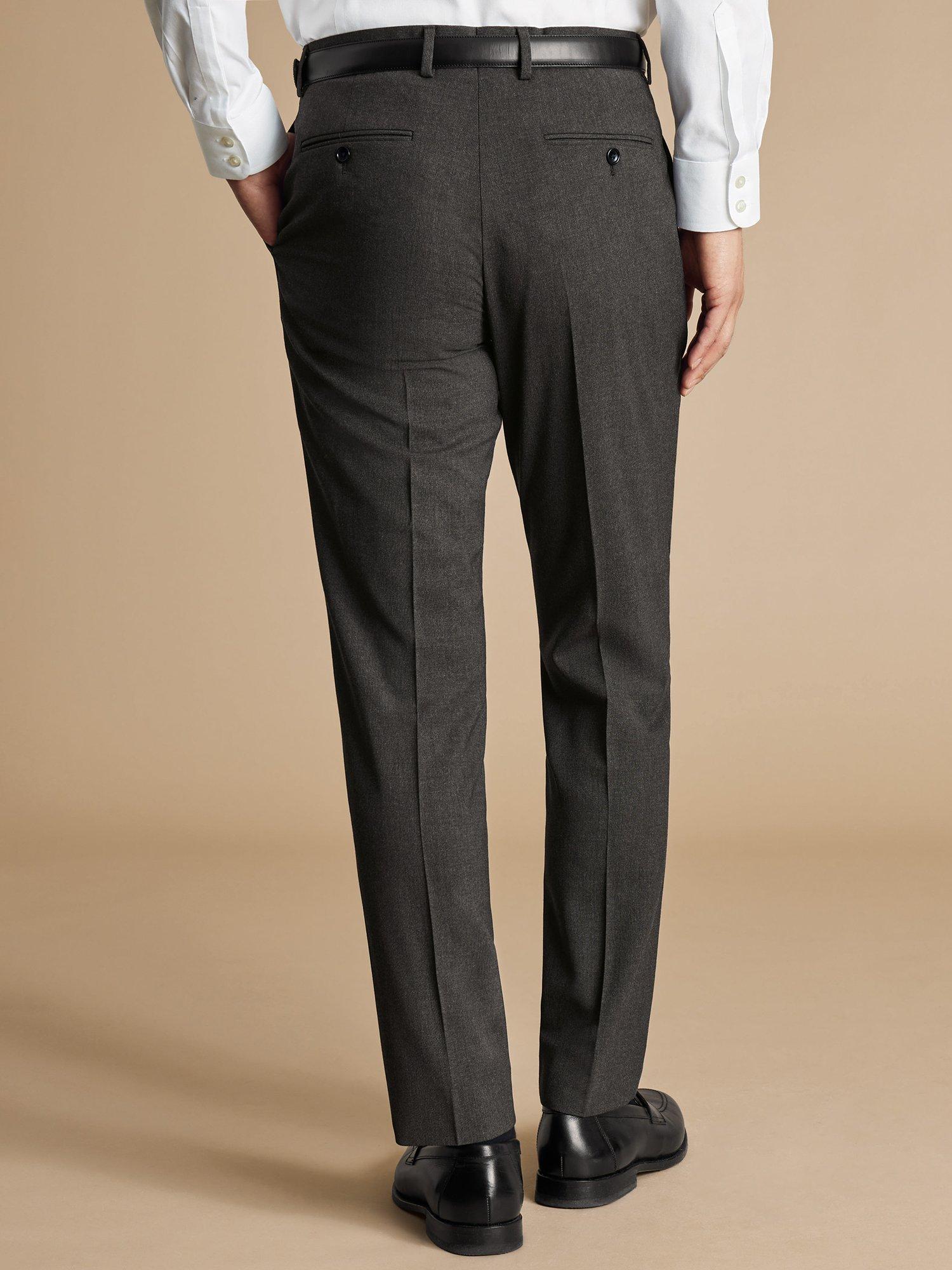 Product image 3 of 4, which shows Charles Tyrwhitt Ultimate Wool Performance Suit Trousers, Charcoal Grey, 36S