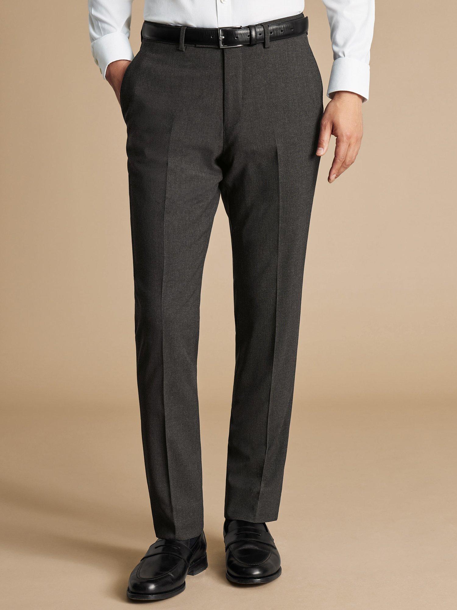 Product image 4 of 4, which shows Charles Tyrwhitt Ultimate Wool Performance Suit Trousers, Charcoal Grey, 36S