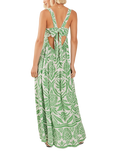 Accessorize Ornamental Tie Maxi Beach Dress, Green