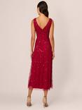 Papell Studio Beaded Mesh Dress, Cranberry