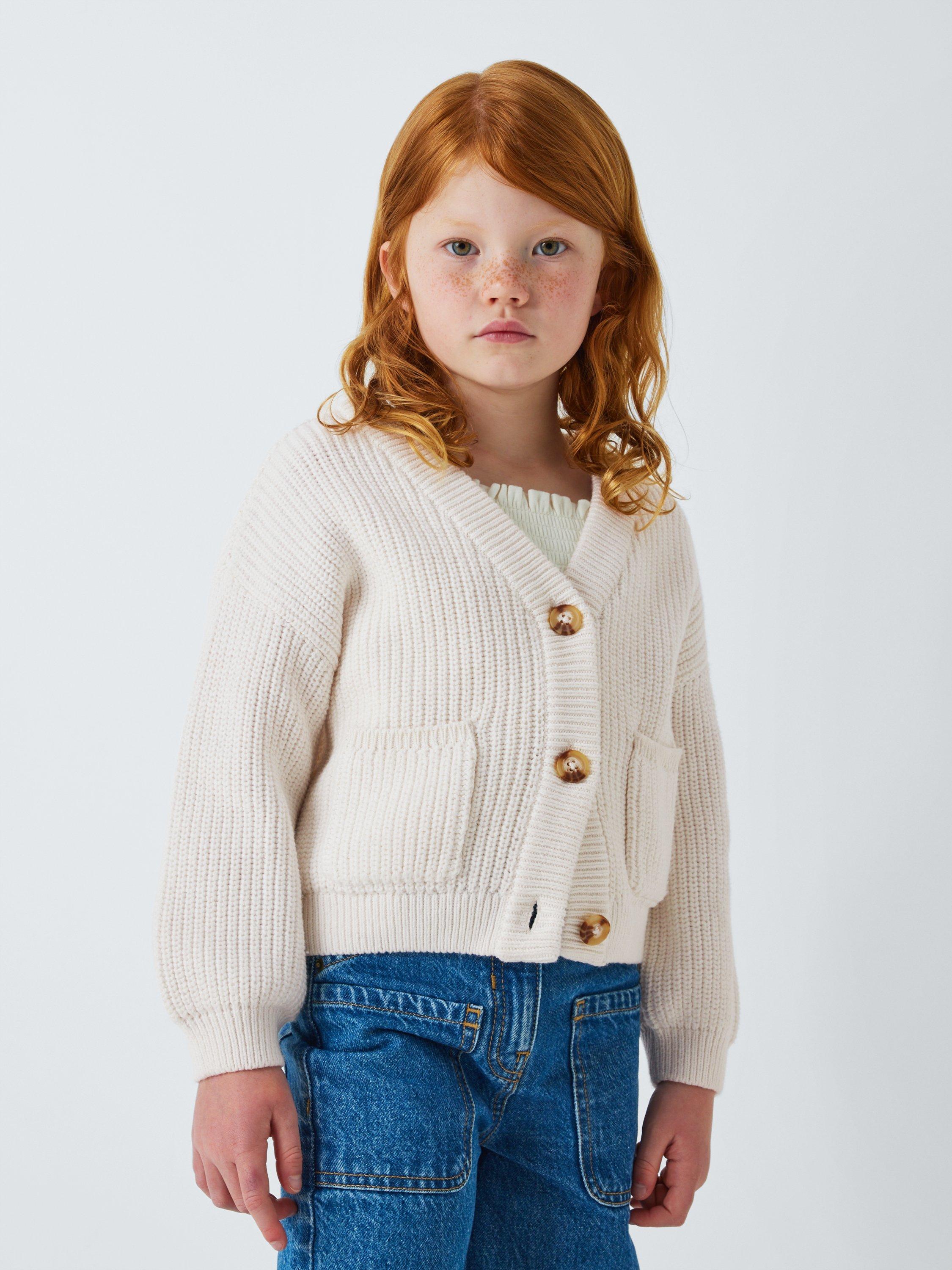 John Lewis Kids' Cotton Cardigan, Cream
