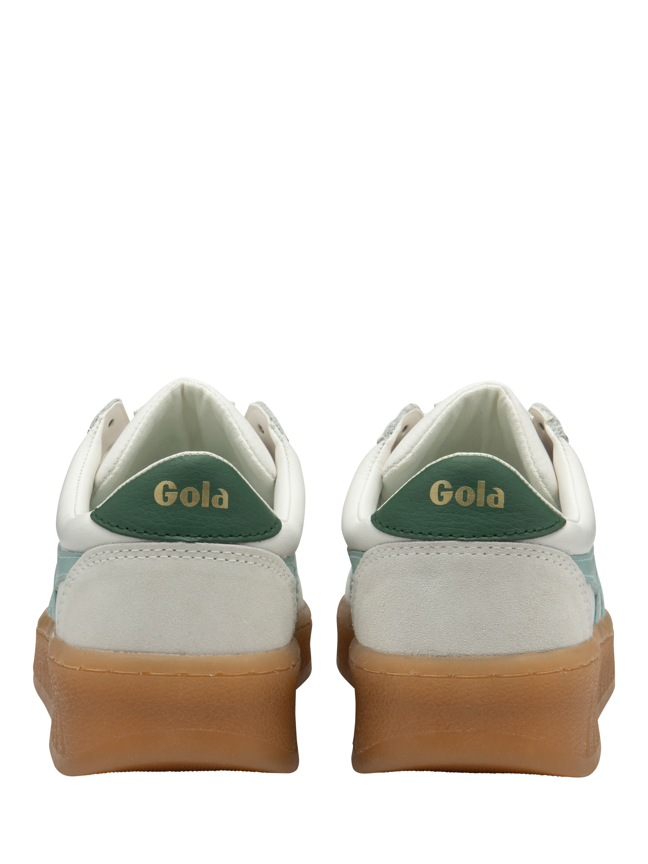 Product image 4 of 5, which shows Gola Grandslam Elite Leather Trainers, White/Surf, 4