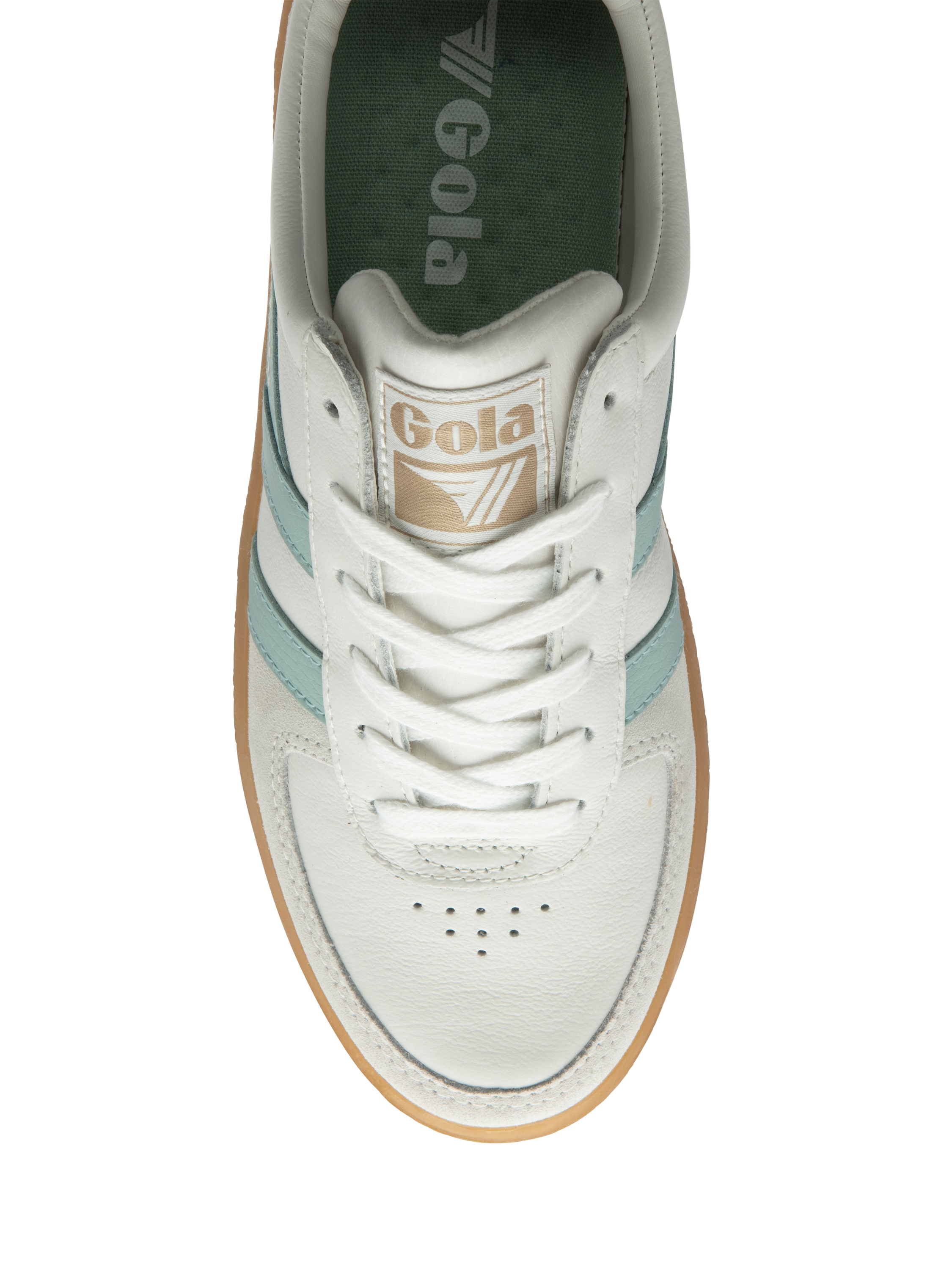 Product image 5 of 5, which shows Gola Grandslam Elite Leather Trainers, White/Surf, 4