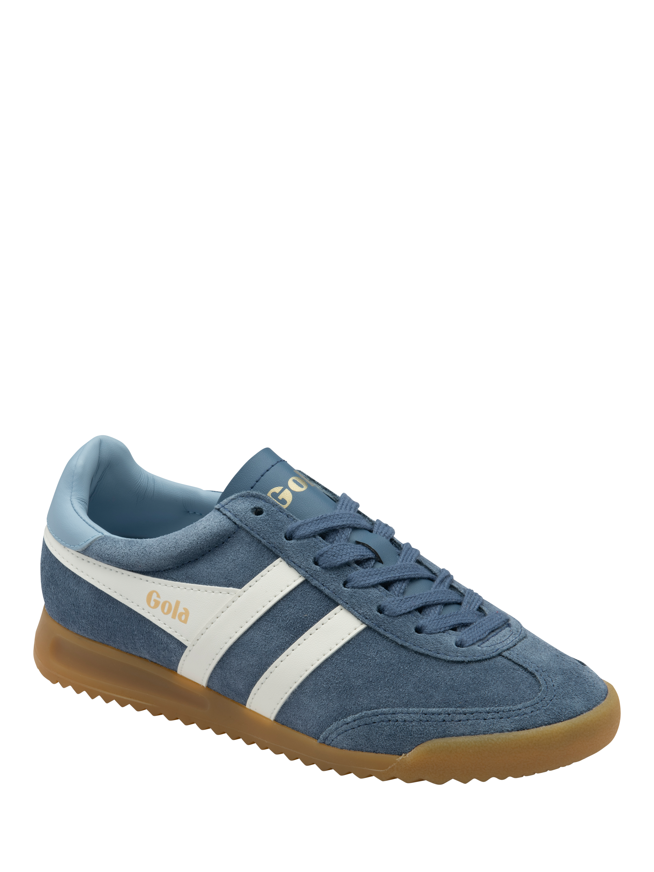 Product image 2 of 5, which shows Gola Torpedo Suede Trainers, Blue/Multi, 8