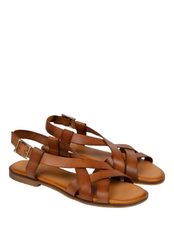 Penelope Chilvers Buttercup Leather Strappy Sandals, Tan - view 2, Brown/Tan