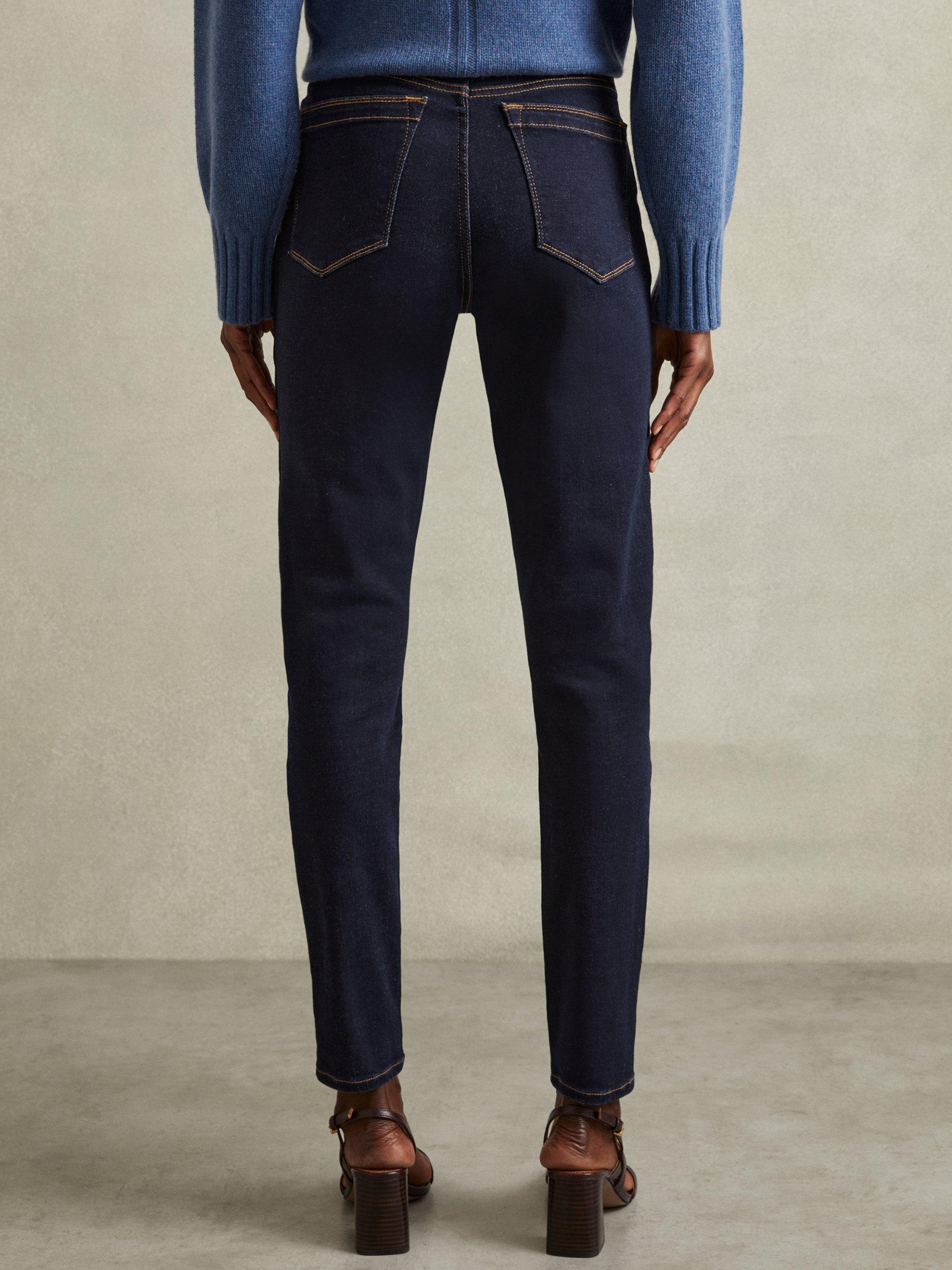 Product image 2 of 5, which shows Reiss Hattie High Rise Skinny Jeans, Dark Blue, 25R