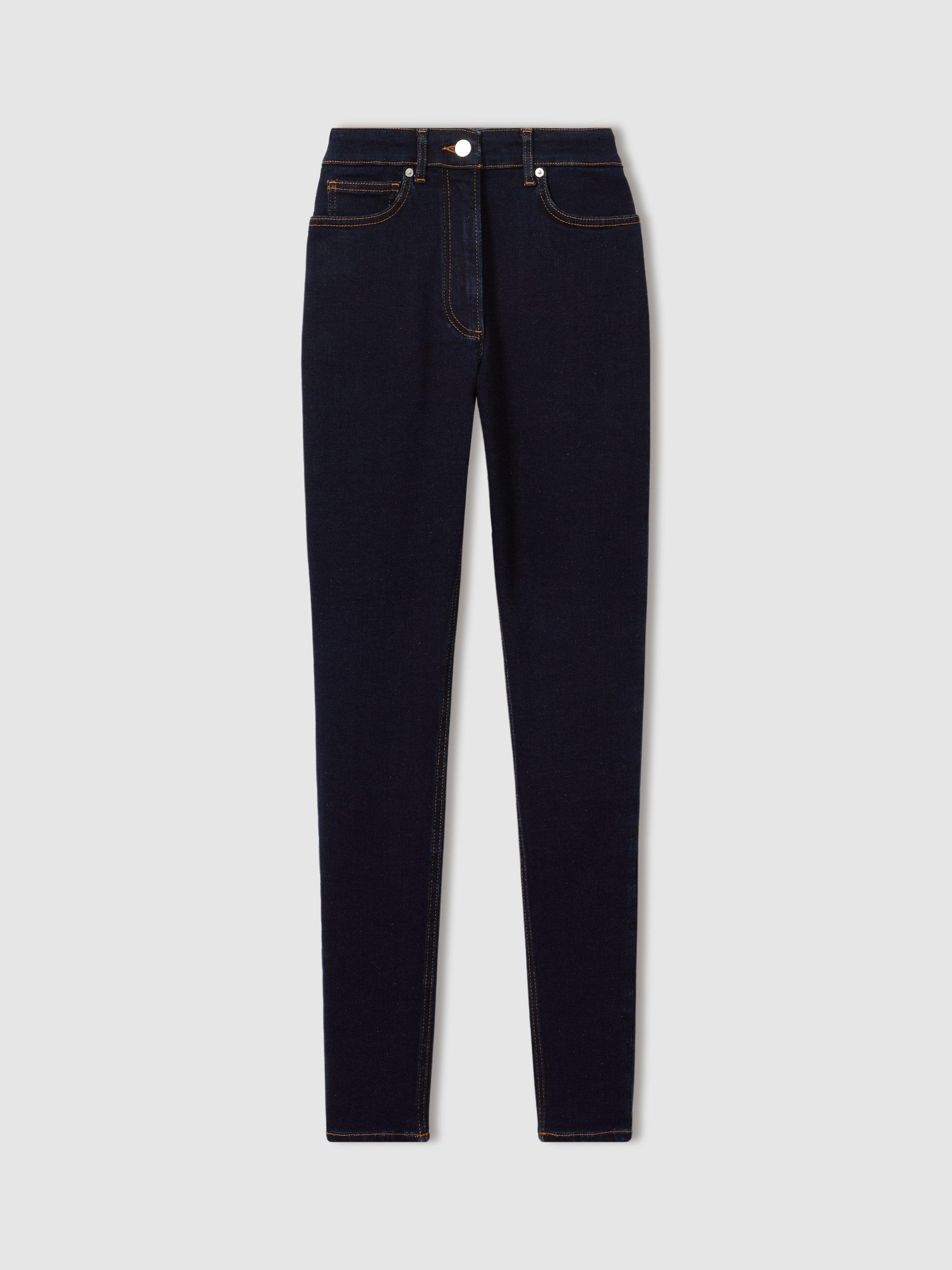 Product image 5 of 5, which shows Reiss Hattie High Rise Skinny Jeans, Dark Blue, 25R