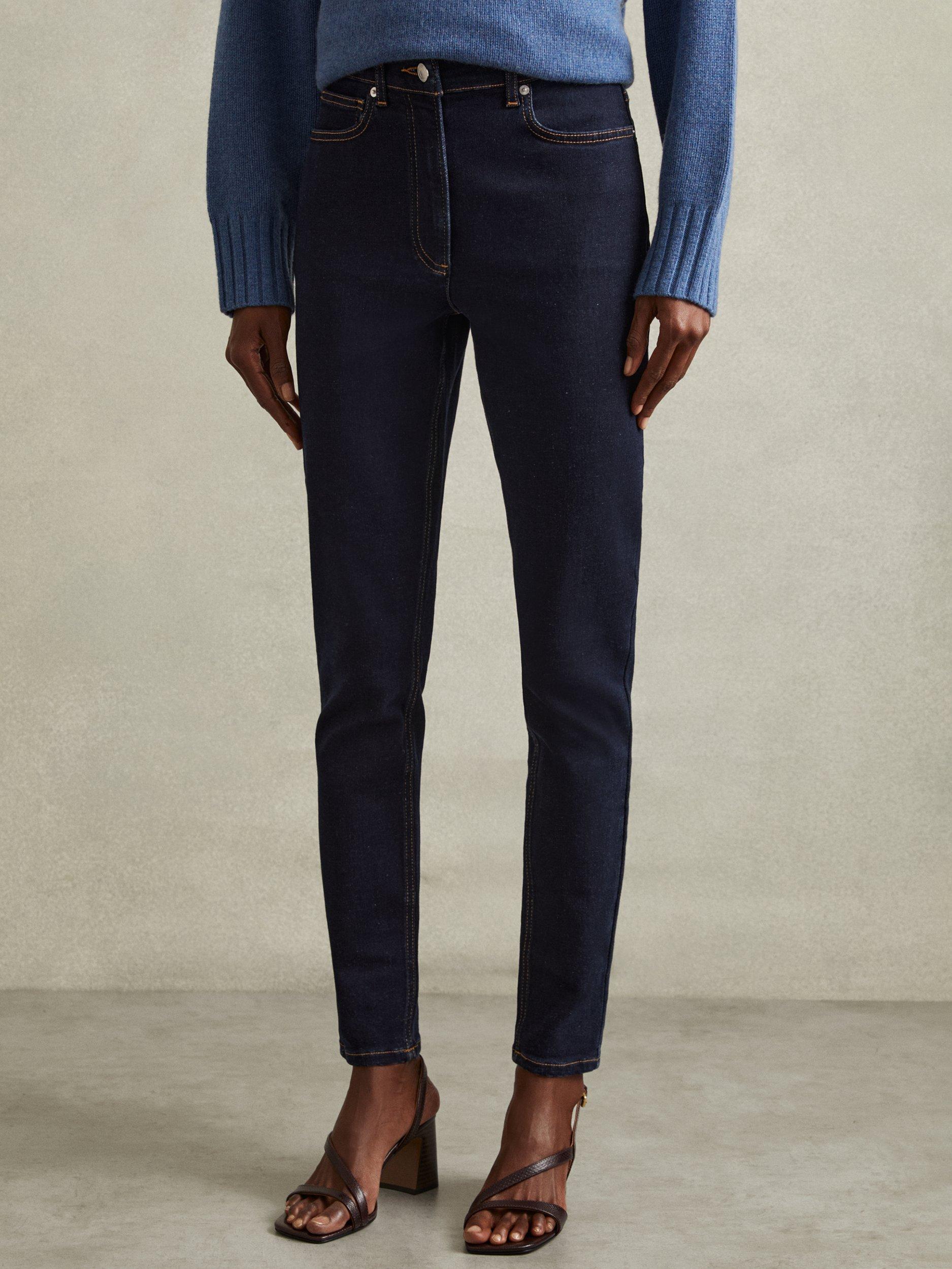 Product image 1 of 5, which shows Reiss Hattie High Rise Skinny Jeans, Dark Blue, 25R