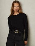 Reiss Annie Wool Cashmere Blend Crew Neck Jumper, Cream