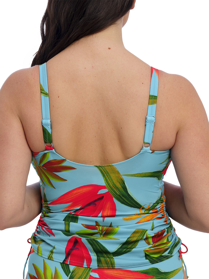 Product image 2 of 4, which shows Fantasie Pichola Undwerwired Tankini Top, Aqua/Multi, 32DD