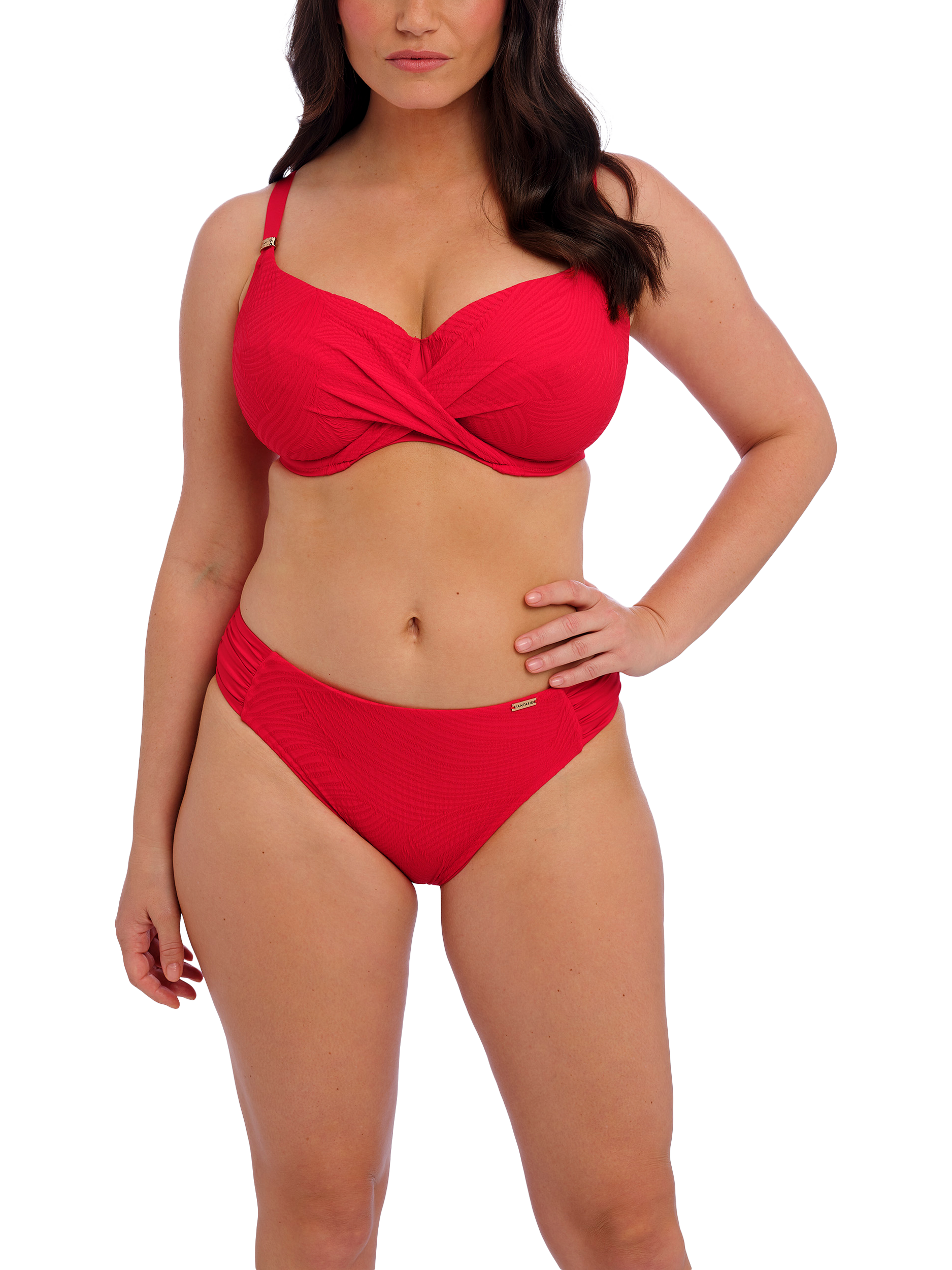 Product image 3 of 5, which shows Fantasie Ottawa Full Cup Bikini Top, Radiant Red, 36D