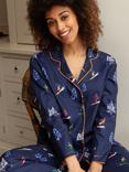 Cyberjammies Alpes Ski Print Long Sleeve Pyjamas, Navy