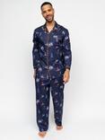 Cyberjammies Alpes Ski Print Long Sleeve Pyjamas, Navy