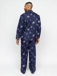 Cyberjammies Alpes Ski Print Long Sleeve Pyjamas, Navy