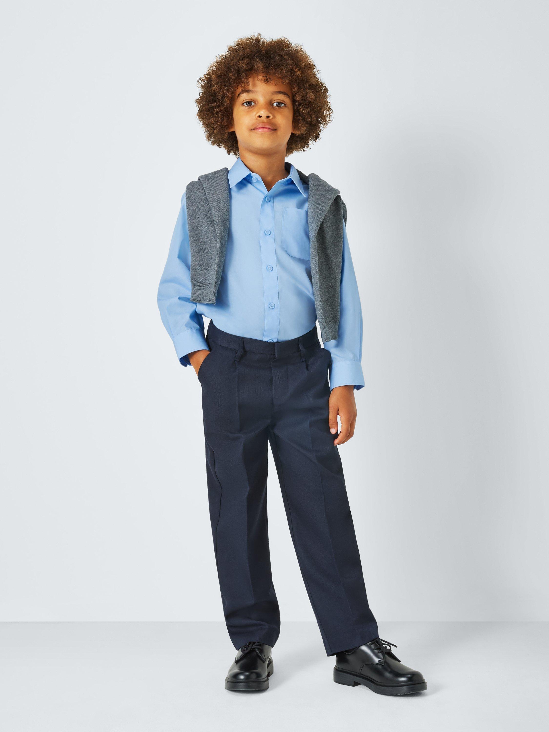 Product image 5 of 7, which shows John Lewis Boys' Long Sleeve School Shirt, Pack of 2, Blue, 18 years