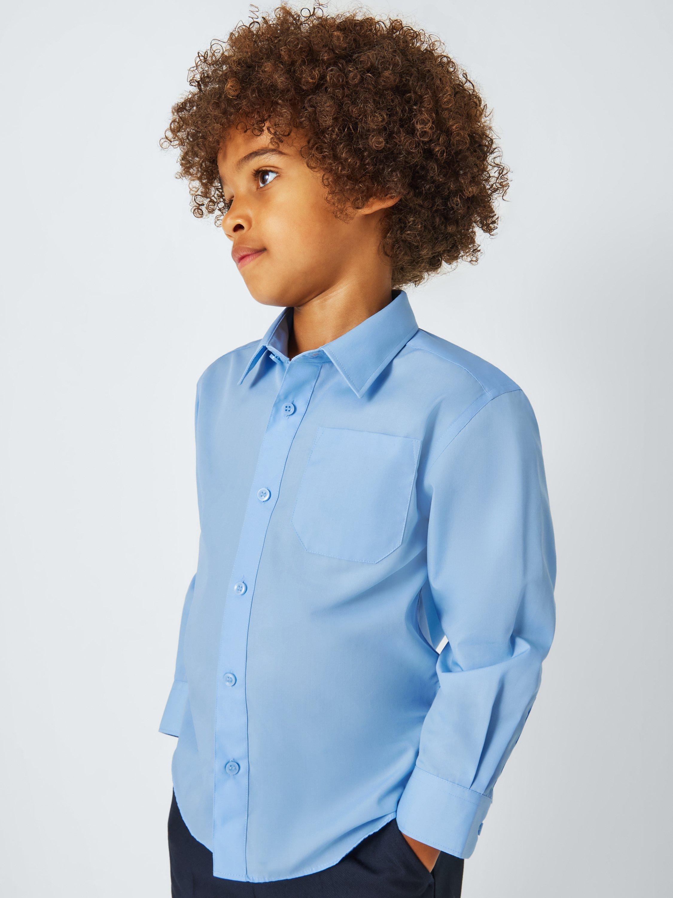Product image 7 of 7, which shows John Lewis Boys' Long Sleeve School Shirt, Pack of 2, Blue, 18 years