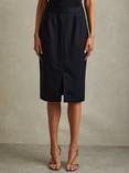 Reiss Petite Hallie Wool Blend Pencil Skirt, Navy, Navy